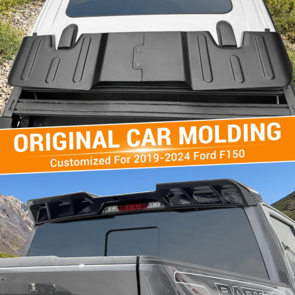 Alerón de techo trasero de cabina compatible con Ford F-150 2019-2024, accesorios de alerón de techo de ventana, diseñada de acuerdo con los datos de escaneo láser 3D para garantizar ajuste perfecto - Imagen 3