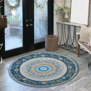 Alfombra redonda lavable ? Alfombra redonda grande de 183 cm., para comedor, alfombra vintage para sala de estar, alfombra de oficina resistente, para dormitorio, cocina, apartamento