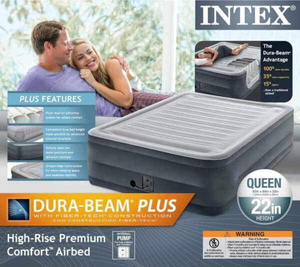Intex Dura-Beam Serie de colchones de aire elevados de lujo Comfort Plush (modelo 2020)*VALORADO* - Imagen 3