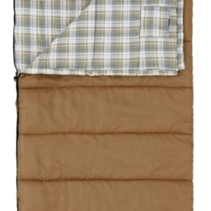 Outdoor Trails 35F - Saco de dormir rectangular con forro de franela para adultos, color marrón (80 x 36 pulgadas)