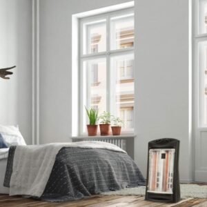 BLACK+DECKER Calentador de torre de cuarzo radiante infrarrojo, calentador de espacio de 1500 W con termostato ajustable, calentador portátil con 2 ajustes VALORADO