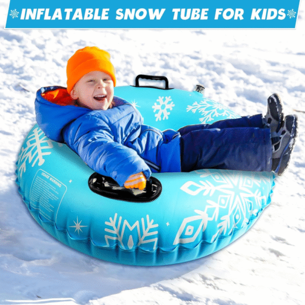 ZMLM Juego de 2 tubo de nieve inflable de 91?cm, resistente, con asas, ideal para niños y adultos, perfecto para trineo en invierno, uso exterior, kits de regalo. - Imagen 3