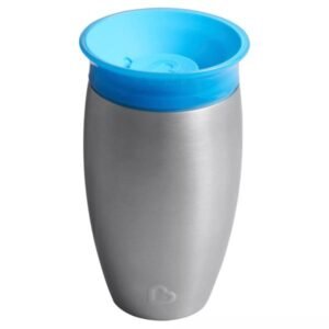 Miracle de Munchkin- Vaso para bebé de acero inoxidable premium de 10 oz, aislado y sellado al vacío que mantiene las bebidas frías durante 15 horas, borde de 360° sin pico recomendado por dentistas