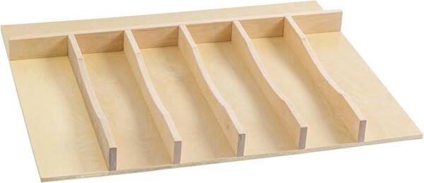 Organizador de cajones de madera de abedul macizo, organizador de cubiertos, de madera, bandeja de utensilios para cajones de cocina, organizador de utensilios de cocina, 50 X 63 cm *VALORADO*