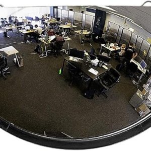 Espejo de media cúpula, de pared para oficina acrílico Vision Metalizers de 26" respaldo de plástico, interiores, zonas de seguridad en entradas de vehículos, vista lateral en almacenes exteriores.