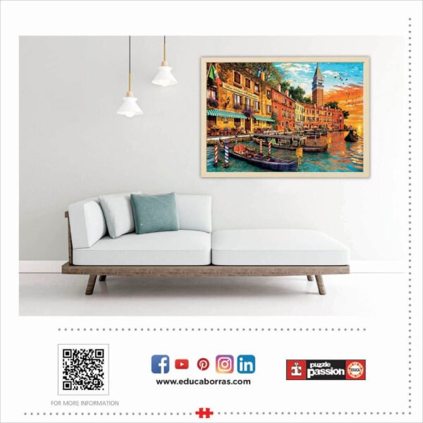 Educa Borras San Marco Sunset, rompecabezas 6000 piezas, imagen panorámica Venecia al atardecer, piezas de cartón de alta calidad, encaje preciso, acabado resistente.   VALORADO - Imagen 2