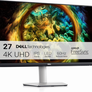 Dell S2721QS, monitor 27?, IPS 4K UHD (3840x2160), bisel ultrafino, AMD FreeSync, HDMI y DisplayPort, compatible VESA, color plateado
