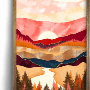 YUMKNOW Arte moderno de pared de luna, póster grande 24x36 pulgadas, estilo bohemio, sin marco, decoración para baño, cocina u oficina.