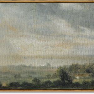 Lienzo enmarcado para pared, decoración vintage, arte de pared de paisaje, decoración del hogar, campo salvaje bajo el cielo, decoración moderna de granja, decoración de campo
