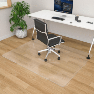 Tapete para silla de oficina 44x58 pulgadas, protector de suelo transparente, ideal para madera dura, resistente, evita rayones y desgaste, alfombrilla de escritorio.