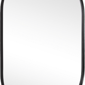 ANDY STAR Espejo ovalado negro 24"x36", marco acero inoxidable, profundidad 1", diseño contemporáneo, ideal baño, entrada o sala.