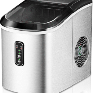 EUHOMY - Máquina para hacer hielo para encimera, 26 libras en 24 horas, 9 cubos listos en 8 minutos, máquina de hielo eléctrica y máquina de hielo portátil compacta con cuchara de hielo y cesta