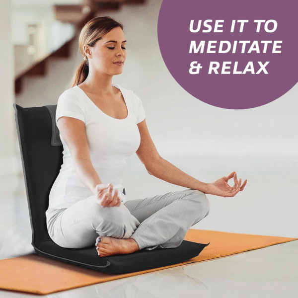 Silla de suelo acolchada con respaldo ajustable, cómoda, plegable y versátil, ideal para meditación, seminarios, lectura, televisión o videojuegos - Imagen 2
