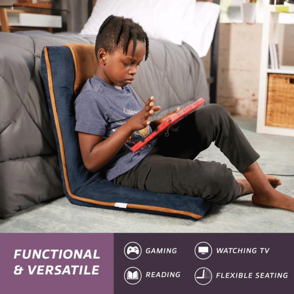 Silla de suelo acolchada con respaldo ajustable, cómoda, plegable y versátil, ideal para meditación, seminarios, lectura, televisión o videojuegos - Imagen 4
