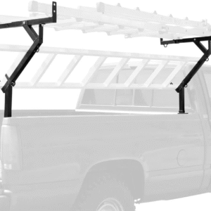 Estante lateral para pickup, soportes extraíbles, barras 20?28" ajustables, escaleras /tuberías/madera, 6 amarres y 12 ojales, incluye 4 correas, acero con pintura en polvo, requiere perforación