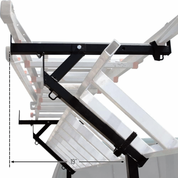 Estante lateral para pickup, soportes extraíbles, barras 20?28" ajustables, escaleras /tuberías/madera, 6 amarres y 12 ojales, incluye 4 correas, acero con pintura en polvo, requiere perforación - Imagen 2