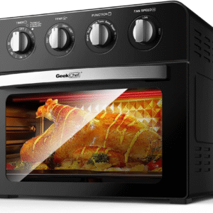 Geek Chef Freidora de aire horno tostador 24.5 qt, 1700W, 6 rebanadas, asa, hornea, gratina, recalienta, sin aceite, convección extragrande, accesorios incluidos, certificación ETL.