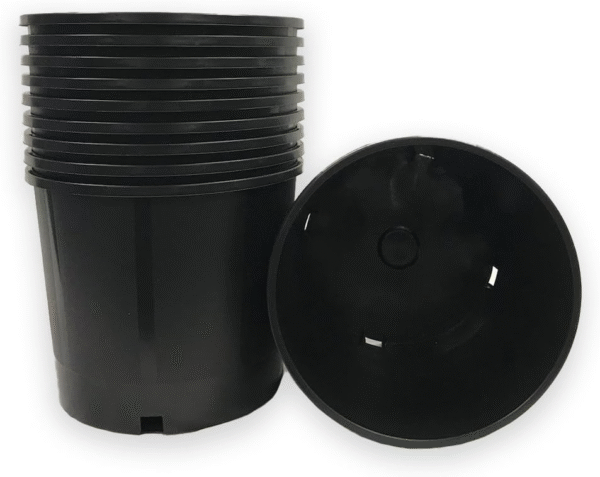 10KIT - Maceta de plastico resistente, 3 galones, paquete de 10, redondas de plástico para viveros,  boca del recipiente es de 11? ancho, x 9.5? alto y la base es de 9.25? ancho. (3.17 gal/ 12 litros) - Imagen 4