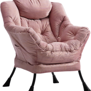 Silla perezosa grande de tela moderna, silla de lectura cómoda de gran tamaño, silla de descanso acolchada gruesa con reposabrazos