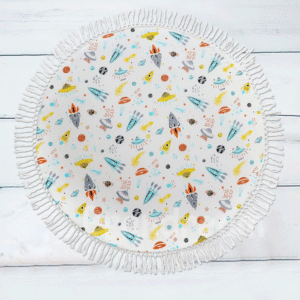 Tapete de juego para bebe, tapete redondo suave con borla, 100% algodón, regalo de Navidad, se adapta a la guardería de bebés con tema vintage, lavable a mano.