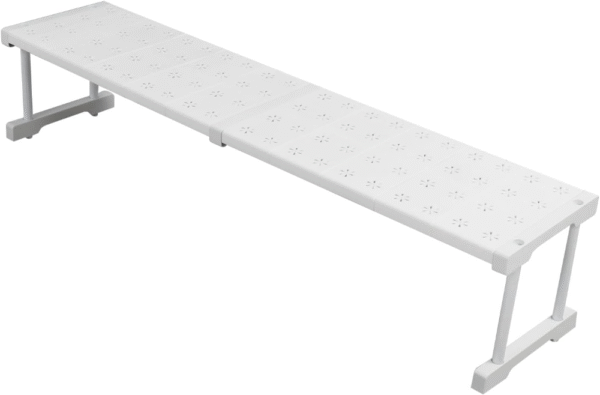 Shanrya Estante de tensión para armario, ampliable, estructura estable, resistente, fácil instalación, almacenamiento ajustable, organizador práctico para ropa y accesorios.