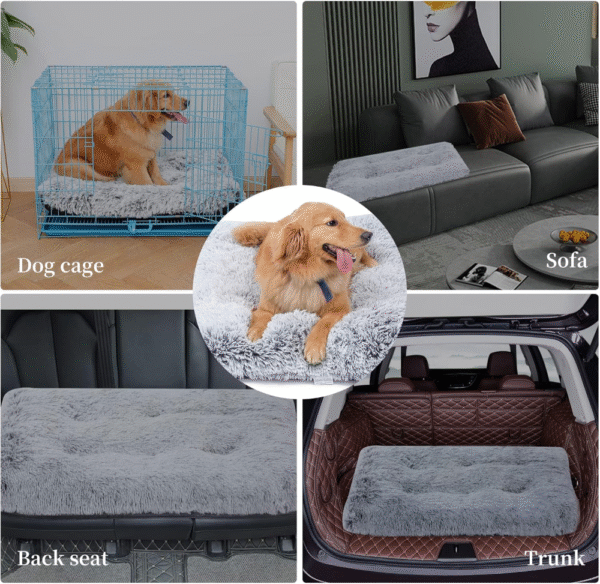 Cama para perros Sycoodeal, con almohadilla para jaula, suave y lavable, cómoda, ideal para perros pequeños y gatos (gris) TAMAÑO 42" - Imagen 3