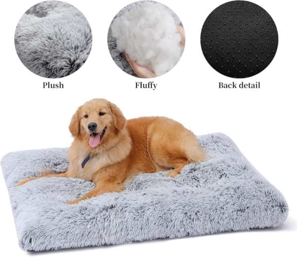 Cama para perros Sycoodeal, con almohadilla para jaula, suave y lavable, cómoda, ideal para perros pequeños y gatos (gris) TAMAÑO 42" - Imagen 5