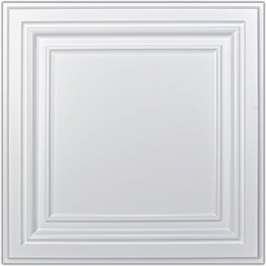 Art3d Azulejos de techo de PVC, hoja de plástico 60X60 cm, en blanco (paquete de 12)