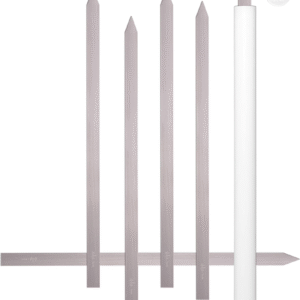 6 pinchos planos de 1 pulgada de ancho, acero inoxidable, mango sin madera, Koobideh Persa Koobideh, estuche de transporte