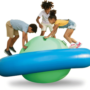 Hearthsong Balancín inflable de cúpula de 8 pies con 6 asas, equipo de juego divertido para niños, juguete gigante para patio trasero, actividades de juego al aire libre para niños y niñas a partir de