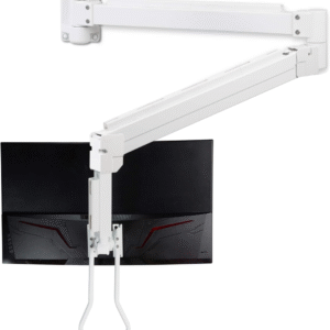 AVLT Soporte de pared para monitor de grado médico de 17.6 libras - Monta monitor ultraancho en 74" de extensión de largo brazo ajustable de altura de movimiento completo - para área de atención