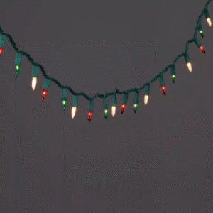 Guirnalda de luces navideñas mini, incandescentes y lisas de 100 unidades con cable verde