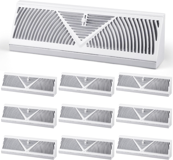 10 unidades cubiertas de ventilación para el hogar, de registro de difusor de zócalo de 15 pulgadas (tamaño de apertura del conducto, cubierta de ventilación para zócalo de la pared del piso