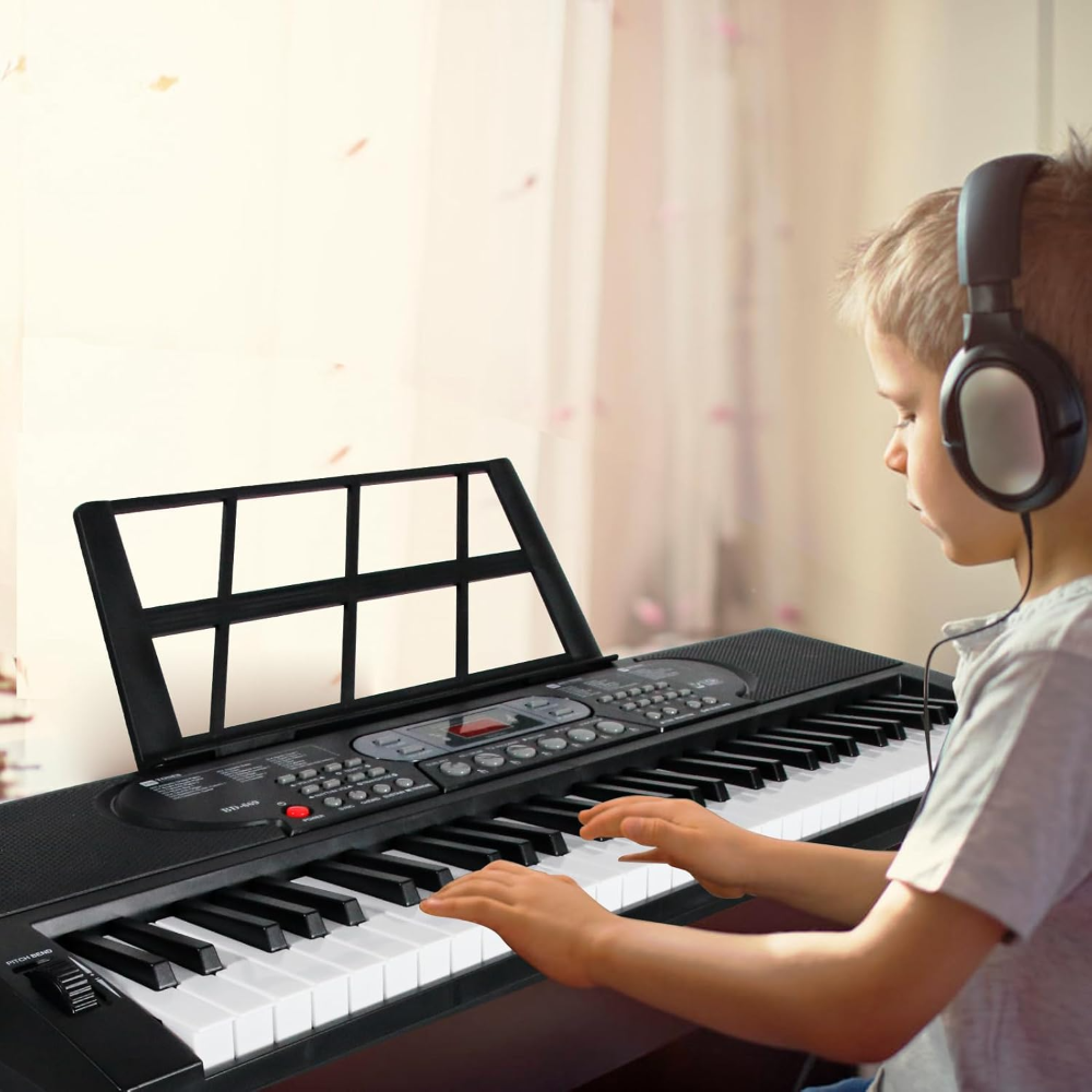 Piano Eléctrico 61 Teclas Para Principiantes Con Micrófono Y Modos De Aprendizaje