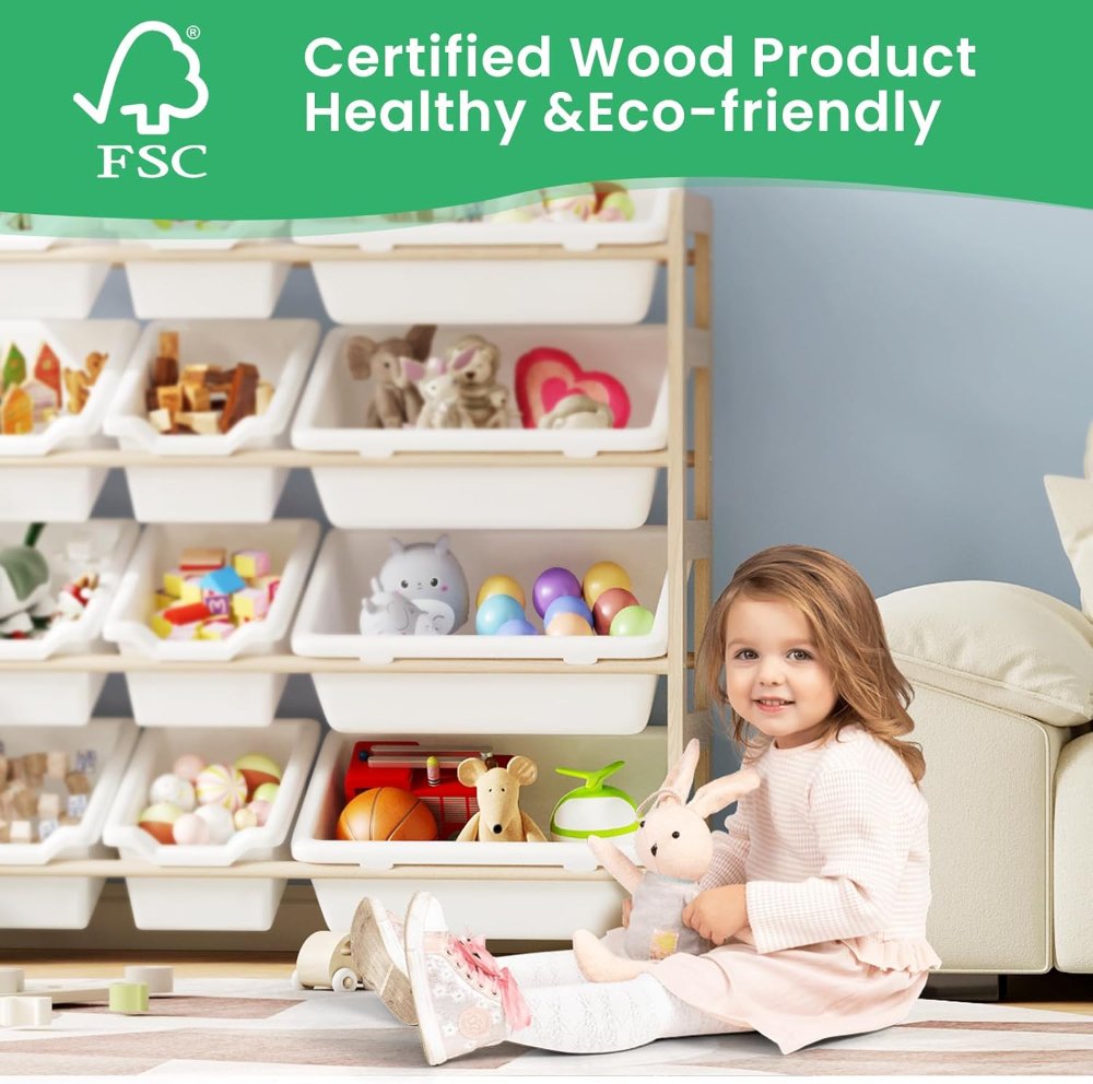 Organizador de almacenamiento de juguetes, organizadores de juguetes y almacenamiento con estantería, estante de almacenamiento de juguetes con 3 estantes y 12 contenedores de almacenamiento - Imagen 4