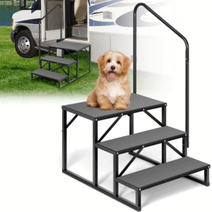 Escaleras portátiles con barandilla, 3 escalones para casa rodante, bañera de hidromasaje, spa al aire libre