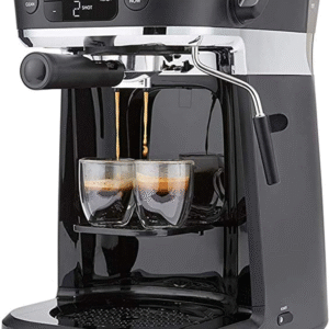 Mr. Coffee Cafetera de cápsulas especiales todo en uno para ocasiones especiales, jarra térmica de 10 tazas y espresso con espumador de leche y bandeja de almacenamiento, color negro