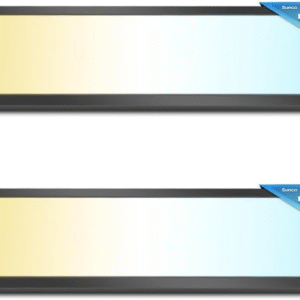 Sunco - Paquete de 2 luces LED de panel plano de 1x4, CCT doble seleccionable 3500K/4000K/5000K y potencia seleccionable 30W/40W/46W, 5700LM, regulable 0-10V, accesorio de techo negro mat
