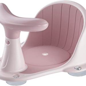 Asiento de baño para bebés, portátil para bañera de niños pequeños de 6 a 24 meses, soporte niños pequeños, antideslizante/suave para el cuidado de la piel/ventosa fuerte (ROSADO)