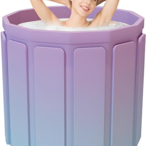 Bañera portátil plegable para adultos, paredes aislantes que retienen el calor, de inmersión aislada, spa independiente de instalación rápida para uso en interiores y exteriores (morado degradado)