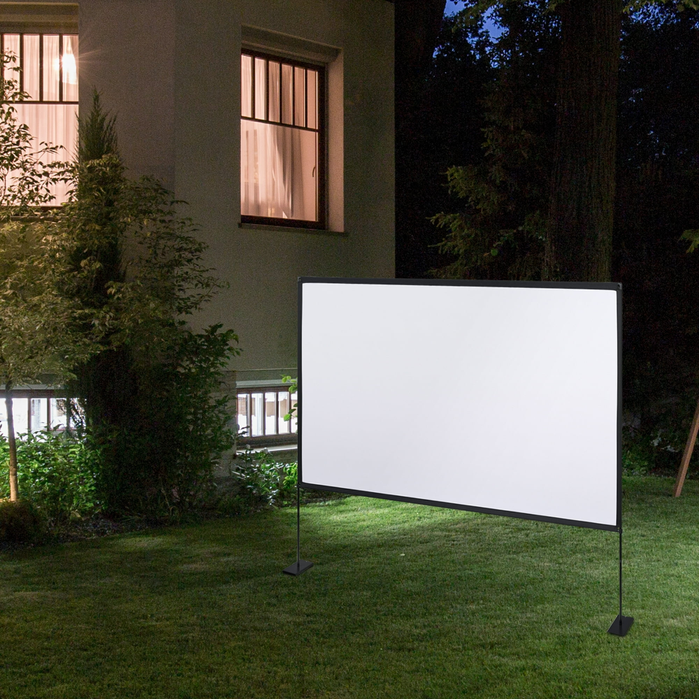 Pantalla ONN 120" 16:9 portátil con soporte, ideal para cine en casa o exterior, montaje rápido y visual nítida en gran formato. - Imagen 4