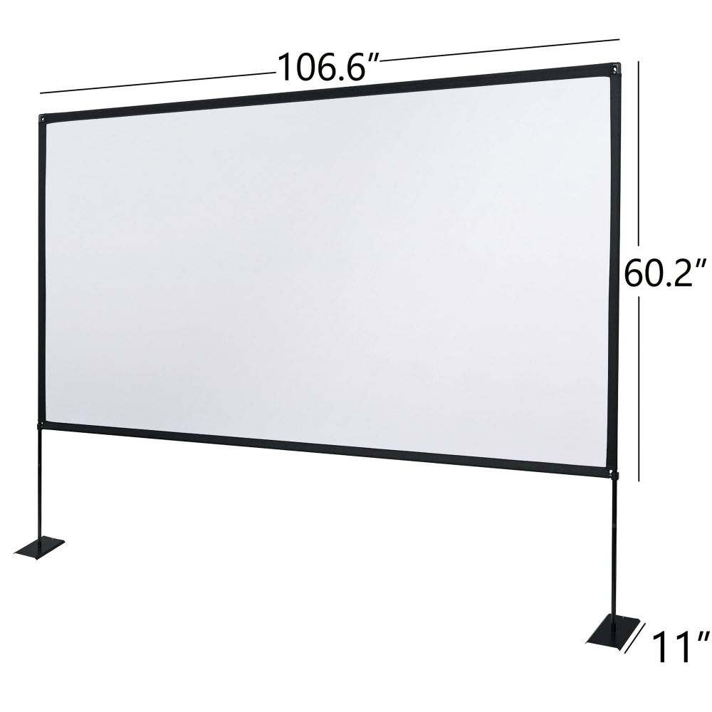 Pantalla ONN 120" 16:9 portátil con soporte, ideal para cine en casa o exterior, montaje rápido y visual nítida en gran formato. - Imagen 5