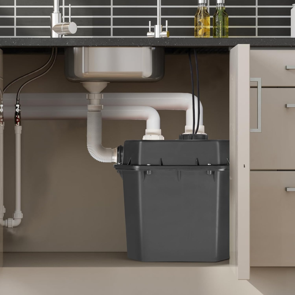 VEVOR Bomba sumergible 1HP, caudal 3700 GPH, motor de cobre, altura máx 36 pies, interruptor flotador, carcasa acero inoxidable, ideal para inundaciones, sótanos, piscinas y pozos.