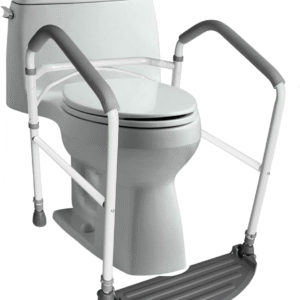 RMS riel de seguridad para inodoro, plegable, portátil, altura ajustable, pasamanos antideslizante, color blanco, ideal para adultos mayores o personas con movilidad reducida.