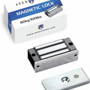 Cerradura electromagnética comercial 1200 lbs, 12V, fuerza 1,102.3 lbs, indicador LED, opciones NO/NC, para puertas oscilantes interior/exterior, incluye accesorios.