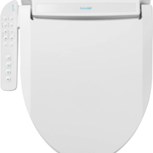 Asiento de bidé eléctrico Brondell LT89 ? blanco, para inodoros alargados, con control lateral, agua tibia, modo fuerte, boquilla de acero y luz nocturna. VALORADO