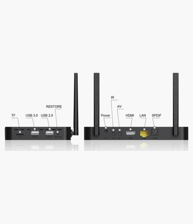 Caja de TV inteligente S4 PRO 2T2R WiFi de doble banda (2 GB+32 GB) con control remoto por voz, HDMI, fuente de alimentación, mini teclado (súper extra), negro, 16 x 12 x 2 cm - Imagen 2