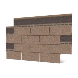 Tejas asfálticas para reparación de techos, decoración de cobertizos, color beige (3 pestañas), 8 unidades, 39,4" x 13,1"