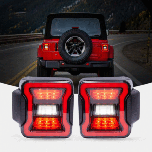 Luces traseras LED KMFCDAE compatibles con Jeep Wrangler JL JLU 2018 2019 2020 2021 2022 Sport, Sahara, Rubicon (lente ahumada)
