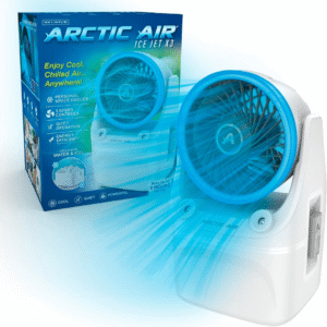Enfriador de aire portátil Ice Jet X3, modos de niebla dual, hasta 8 horas de tiempo de enfriamiento, enfriador portátil de 3 velocidades con flujo de aire ajustable